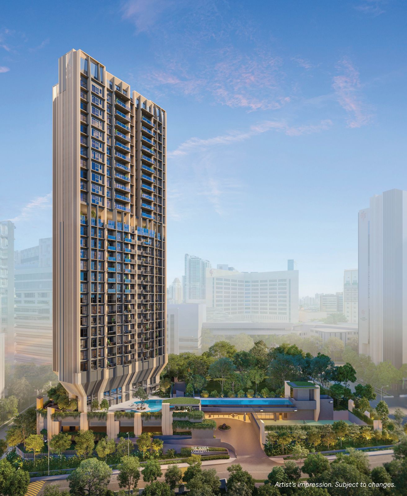 The Serra Residences — Far East Organization's 133-unit, 28-storey freehold boutique launch at 7 Bassein Road in District 11, Novena, Singapore